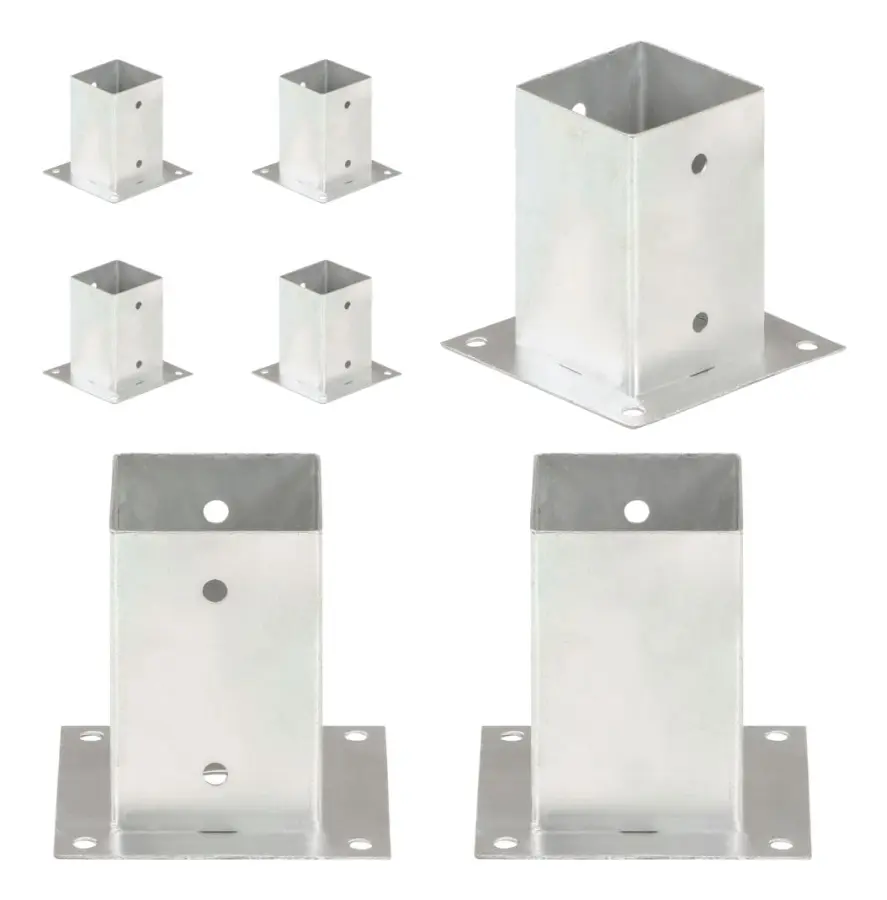Stolpfot 4 st galvaniserad metall 91 mm - Stolpankare - Stolpfot - Home & Living