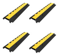 4-pack gummikabelskyddsramp 2-kanals, 66000lbs lastkapacitet, kabeltrådsskydd, ramp för uppfart, hastighetshud.
