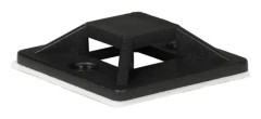 ProXtend självhäftande kabelklämmor 25mm x 25mm Svart 50st i en påse
