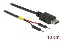 Delock - USB-/strömkabel - 24 pin USB-C (hane) till 2-stifts USB-kontakt (hane) separat - 10 cm - svart