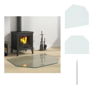 Glas - Living Glasskiva för öppen spis sexkantig 80x60 cm