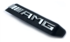Black/Chrome Mercedes Benz Grill Front Grill Bonnet Badge Emblem Boot For AMG Models