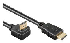 HDMI-kabel - hakad 90° på fören - HDMI 2.0 (4K 60Hz + HDR) / svart - 5 meter