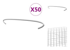 Staket- & grindtillbehör - Living Krokar till gabion 50 st galvaniserat stål 50 cm