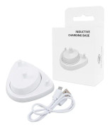 Induktiv Laddningsbas Elektrisk Tandborste USB-Laddare med Laddningskabel för D12513K D10513K D12 D16 Vit
