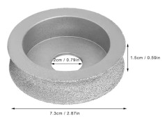 7,3 cm Lödda Diamant Slipsten Konkav Slipsten för Sten Keramik Glas 1,5 cm
