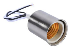 E27 Koppar Keramisk Skruvbas Rund Glödlampa Lamphållare Adapter Sand Nickel