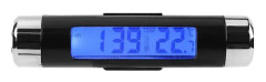 Bilklocka med Termometer, LCD Temperatur Bilklocka, Multifunktionell Elektronisk Bilklocka Termometer Bakgrundsbelysning LED Digital Display