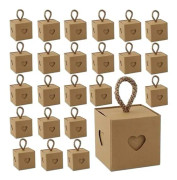 30 stycken Presentförpackning, Bröllopsfavorit Låda, Presentförpackning i Kartong, Mini Kraft Hjärta Presentförpackning kompatibel Choklad, Födelsedagsfest, Valentin