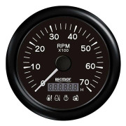 Recmar Varvräknare Med 0-7000 Rpm 4 Led Larm Svart 100 mm