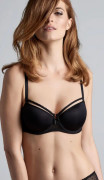 Peekaboo Plunge Balcony Bra - Black