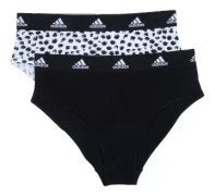 adidas Trosor 2P Bikini Brief Svart/Vit bomull Small Dam