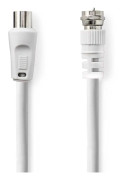 Satellite & Antenn kabel | F Hane | IEC (Koax) Hane | Nickelplaterad | 75 Ohm | Dubbelskärmad | 5.00 m | Rund | PVC | Vit | Kuvert