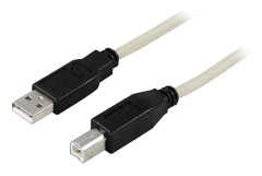USB-205S - Deltaco USB-205S - USB-kabel - USB (hane) till USB typ B (hane) - USB 2.0 - 50 cm - formpressad - svart