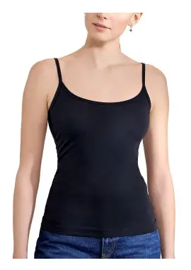 Bread and Boxers Singlet Woman Svart ekologisk bomull Large Dam