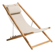 Skargaarden - H55 Lounge Chair Beige Papyrus Sunbrella Heritage - Solstolar - Björn Hultén - Trä
