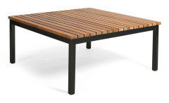 Skargaarden - Häringe Lounge Table Small, Black Stainless Steel, Teak Slats - Småbord & Sidobord utomhus - Joacim Wahlström,Carl Jägnefeldt - Träfärgad - Metall/Trä