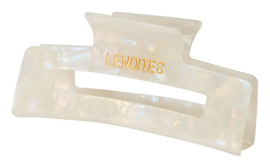 Lenoites Premium Eco-Friendly Hair Claw Pearly White