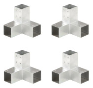 vidaXL Stolpbeslag 4 st Y-form galvaniserad metall 71x71 mm