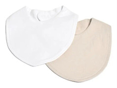 Mini Dreams Bib Slät 2-pack (Sand/Vit)
