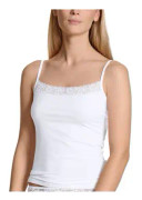 Calida Natural Comfort Lace Spaghetti Top Vit bomull X-Small Dam