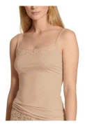 Calida Natural Comfort Lace Spaghetti Top Beige bomull Small Dam