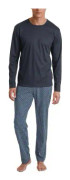 Calida Relax Streamline 2 Long Pyjama Marin Rutig bomull X-Large Herr