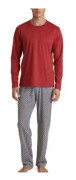 Calida Relax Streamline Long Pyjama Röd Mönstrad bomull Medium Herr