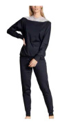 Calida Soft Cotton Pyjama 43100 Vit/Marin bomull Medium Dam