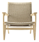 Carl Hansen - CH25, Klarlackad Ek, Naturflätat papperssnöre - Fåtöljer - Hans J. Wegner - Träfärgad - Naturmaterial/Trä