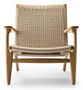 Carl Hansen - CH25, Oljad Ek, Naturflätat papperssnöre - Fåtöljer - Hans J. Wegner - Träfärgad - Naturmaterial/Trä