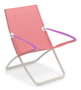 EMU - Snooze Deck Chair Matt White/Rasberry 300/44 - Solstolar - Metall
