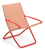 EMU - Snooze Deck Chair Red 300/41 - Solstolar - Metall