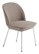 Oslo stol - tyg beige, kromben