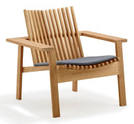 Cane-Line - Amaze lounge fåtölj med dyna - Loungestolar - Foersom & Hiort-Lorenzen MDD - Träfärgad - Trä