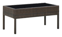 Trädgårdsbord brun 75x40x37 cm konstrotting