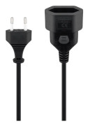 Förlängningskabel Europlug, 3 m, svart