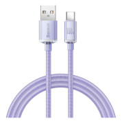 Baseus Crystal Shine, 1,2 m, USB A, USB C, 0,48 Gbit/sek, Lilla