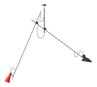 Astep - VV Cinquanta Suspension, Black Structure, Black and Red Reflectors - Pendellampor - Vittoriano Viganò - Röd,Svart