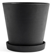 HAY - Flowerpot With Saucer XXL - Black - Krukor - Svart