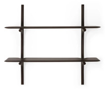 Ethnicraft - PI Wall Shelf - Varnished Mahogany - Dark Brown - 2 Shelves - Hyllor - Alain Van Havre - Brun - Trä