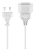 Förlängningskabel Europlug, 2 m, vit