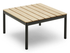 Fritz Hansen - Tradition Table H40,5, Teak, Aluminum / Dark Grey - Soffbord utomhus - Povl Eskildsen - Brun - Metall/Trä