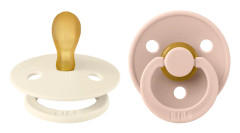BIBS Pacifier Colour Latex Symmetrical Ivory/Blush Size 1 2 st