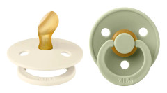 BIBS Pacifier Colour Latex Anatomical Ivory/Sage Size 1 2 st