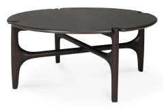 Ethnicraft - PI Coffee Table - Varnished Mahogany - Dark Brown - Round, Ø80 cm - Soffbord - Alain Van Havre - Brun - Trä