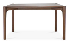 Ethnicraft - PI Dining Table - Varnished Teak - Brown - Rectangular, 140 x 80 cm - Matbord - Alain Van Havre - Brun - Trä