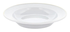 Plissé Tallrik djup vit/guld 22 cm Pillivuyt