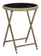 vidaXL Soffbord beige 60 cm konstrotting och härdat glas