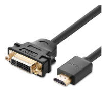 Ugreen cable adapter cable DVI 24 + 5 pin (female) - HDMI (male) 22cm black (20136)